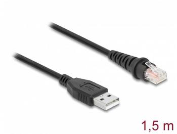Delock Kabel z rozhraní RJ50 na USB 2.0 Typu-A ke čtečce čárových kódů, 1,5 m