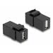 Delock Keystone modul USB 2.0 A samice > USB 2.0 A samice černá