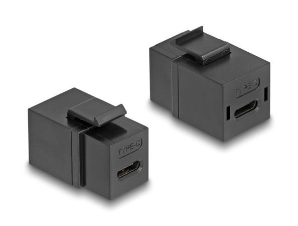 Delock Keystone Module USB 2.0 Type-C™, ze zásuvkového na zásuvkový, černý