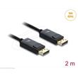 Delock Koaxiální kabel DisplayPort 16K 60 Hz 80 Gbps s pleteným opláštěním 2 m