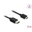 Delock Koaxiální kabel High Speed HDMI HDMI samec na Mini HDMI samec 8K 60 Hz 3 m