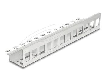 Delock Kovový držák Keystone, 12 portů, k montáži na lištu DIN nebo na stěnu