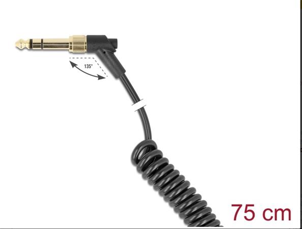 Delock Kroucený kabel 3,5 mm, z 3 pinového stereofonního zástrčkového konektoru na stereofonní zástrčkový konektor