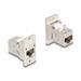 Delock Modul Keystone k montáži na panel Keystone spojka RJ45 ze zásuvky na zásuvku Cat.6A, kovová, kuželová