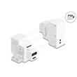 Delock Modul Keystone s nabíjecími porty USB Typ-A a USB Type-C™, PD 20 W, bílý