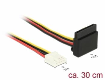 Delock Napájecí kabel Floppy 4 pin samice > SATA 15 pin samice kovová spona 30 cm