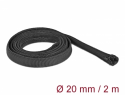 Delock Opletené opláštení se zipovým uzáverem, 2 m x 20 mm, cerné