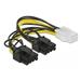 Delock PCI Express napájecí kabel 6 pin samice > 2 x 8 pin samec 15 cm