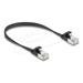 Delock Plochý patch kabel RJ45 zástrčka na zástrčku Cat.6A U/FTP 0,25 m, černý
