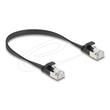 Delock Plochý patch kabel RJ45 zástrčka na zástrčku Cat.6A U/FTP 0,25 m, černý