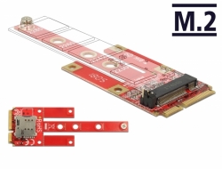 Delock Převodník Mini PCIe > M.2 Key B slot + Micro SIM slot