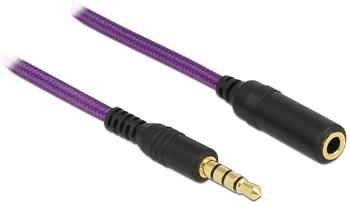 Delock prodlužovací kabel Audio Stereo Jack 3.5 mm samec / samice iPhone 4 pin 2 m fialový