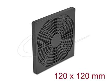 Delock Rošt ventilátoru s protiprachovým filtrem, rozměr 120 x 120 mm, černý