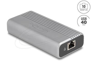 Delock Síťový adaptér USB Type-C™, USB 40 Gbps, 10 Gigabit LAN, 1 x RJ45