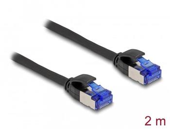 Delock Síťový kabel RJ45, Cat.6A, S/FTP, tenký, 2 m, černý