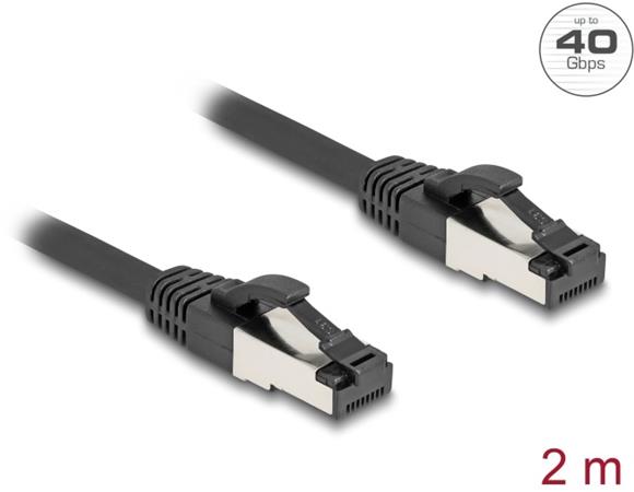 Delock Síťový kabel RJ45 Cat.8.1 S/FTP, délky 2 m, černá