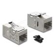 Delock Spojka modulu Keystone ze zásuvky RJ45 na zásuvku RJ45 Cat.6A s kovovou západkou a sponou, stíněná