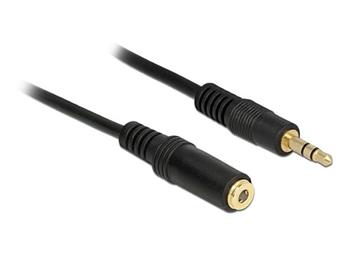 Delock Stereo Jack Extension Cable 3.5 mm 3 pin male > female 0.5 m black
