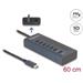 Delock USB 10 Gbps Hub se 7 porty USB Type-C™, z nichž 6 x datové porty a 1 x datový port s napájecím výkonem až 20 W