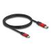 Delock USB 10 Gbps kabel USB Typ-A samec na USB Type-C™ samec 1 m červený kovový