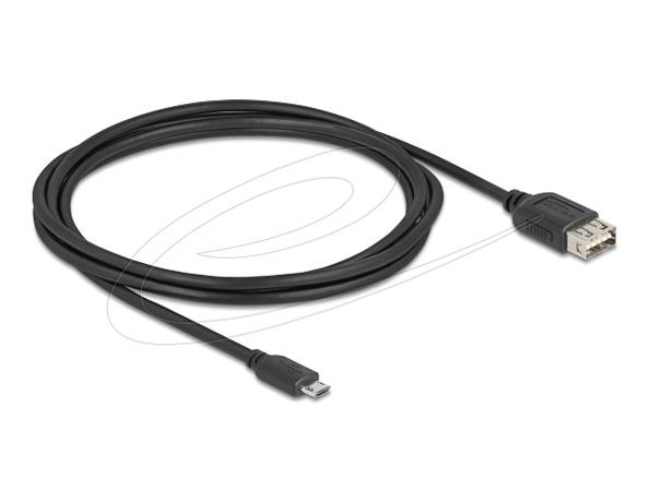 Delock USB 2.0 kabel EASY USB typu Micro-B samec na EASY USB typu A samice 2 m, černý