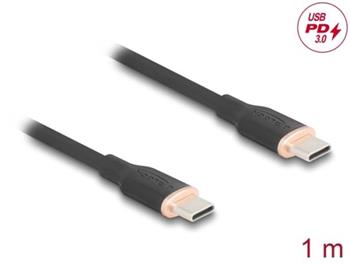 Delock USB 2.0 kabel USB Type-C™ samec na samec PD 3.0 60 W 1 m černá Silikon