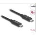 Delock USB 80 Gbps kabel USB Type-C™ samec na samec 16K 60 Hz PD 3.1 240 W E-Marker koaxiál 1 m černá