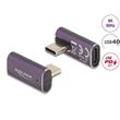 Delock USB Adaptér 40 Gbps USB Type-C™ PD 3.1 240 W samec na samice otočný pravoúhlý levý / pravý 8K 60 Hz kovová