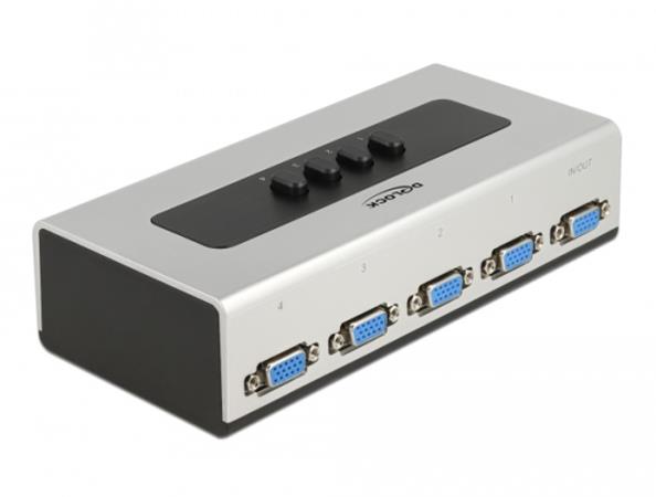 Delock VGA Switch 4-portový, manuální, obousměrný