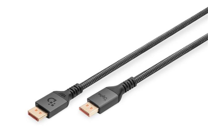 Digitus 16K DP kabel, verze 2.1, 2m, 80G, černá