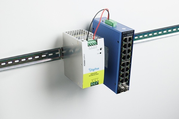 DIGITUS 48 V DC, 5 A, 240 W, AC-DC, Průmyslový napájecí zdroj pro montáž na DIN lištu, kovové pouzdro