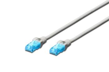 Digitus Ecoline Patch kabel, UTP, CAT 5e, AWG 26/7, šedý 3m, 1ks