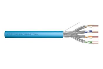 DIGITUS Instalační kabel CAT 6A U-FTP, 500 MHz Eca (EN 50575), AWG 23/1, buben 305 m, simplex, barva modrá