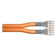Digitus Instalační kabel CAT 7 S-FTP, 1200 MHz Eca (EN 50575), AWG 23/1, 500 m buben, duplex, barva oranžová