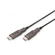 Digitus Kabel HDMI AOC (aktivní optický), typ A, odpojitelný M/M, 20,0 m, Ultra HD, 4K@60 Hz, pozlacený, černý