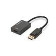 Digitus kabelový sdaptér DisplayPort, DP - HDMI typ A M/F, 0,2 m, se zámkem, HDMI 2.0, akt., zlatý, černý