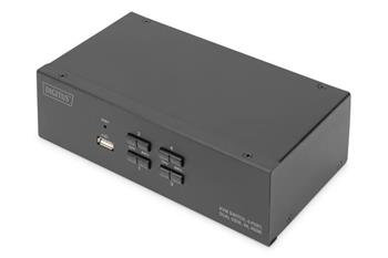 DIGITUS KVM switch, 4 porty, duální displej, 4K, HDMI®
