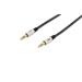 Ednet Audio propojovací kabel, stereo 3,5 mm samec/samec, 1,5 m, CCS, stíněný, bavlna, zlato, stříbrná/černá