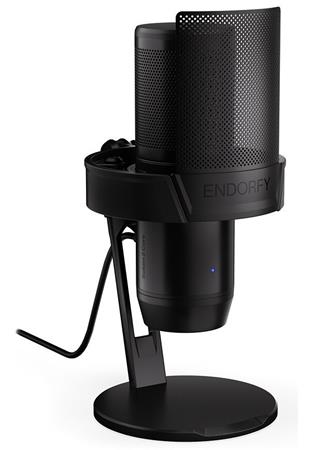 Endorfy Solum 2 Core,Mikrofon, kondenzátorový, kardioidní, pop-up filtr, dotykové ztlumení, USB-C, redukce na USB-A, drž
