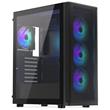 Endorfy Ventum 400 ARGB,Skříň, Middle tower, bez zdroje, 4× 120mm ARGB ventilátor, 2× USB 3.0, 1× USB-C, tvrzené sklo,mesh panel,