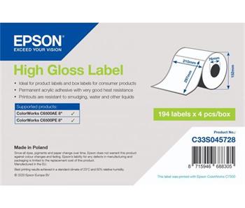 EPSON High Gloss Label - Die-Cut Roll: 210mm x 297mm, 194 labels