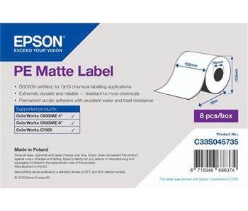 EPSON PE Matte Label - Continuous Roll: 102mm x 55m