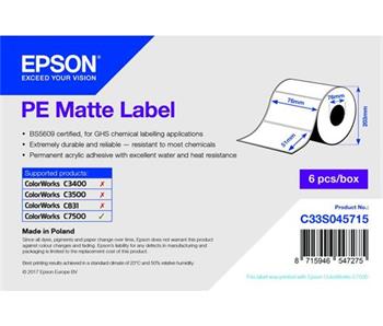 EPSON PE Matte Label - Die-cut Roll: 76mm x 51mm, 2310 labels