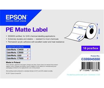 EPSON PE Matte Label - Die-cut Roll: 76mm x 51mm, 535 labels