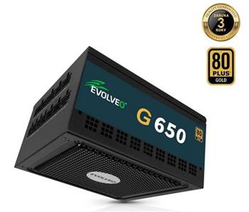 EVOLVEO G1000 PCIe 5.0, zdroj 1000W, ATX 3.0, 80+ GOLD, 90% účinnost, aPFC, 140m