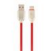 GEMBIRD CABLEXPERT Kabel USB 2.0 AM na Type-C kabel (AM/CM), 2m, pogumovaný, červený, blister, PREMIUM QUALITY