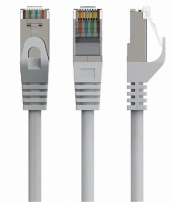 GEMBIRD PP6A-LSZHCU-15M – S/FTP Cat. 6A LSZH propojovací kabel, šedý, 15 m