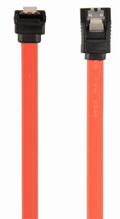 GEMBIRD Serial ATA III datový kabel, 10 cm, s konektorem ohnutým o 90 stupňů, hromadné balení, kovové klipy