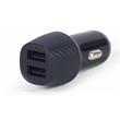 GEMBIRD TA-U2C48A-CAR-01 – 2portová USB nabíječka do auta, 4,8 A, černá