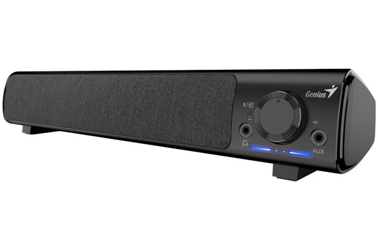 Genius 220BT, Reproduktor, soundbar, 4W RMS, Bluetooth, USB/USB-C, AUX (3,5mm jack), sluchátkový výstup, černý